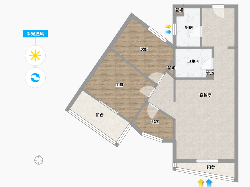 福建省-厦门市-金都海尚国际5号楼113m²-79.11-户型库-采光通风