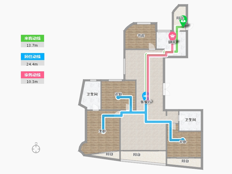 福建省-厦门市-金都海尚国际4号楼211m²-168.80-户型库-动静线