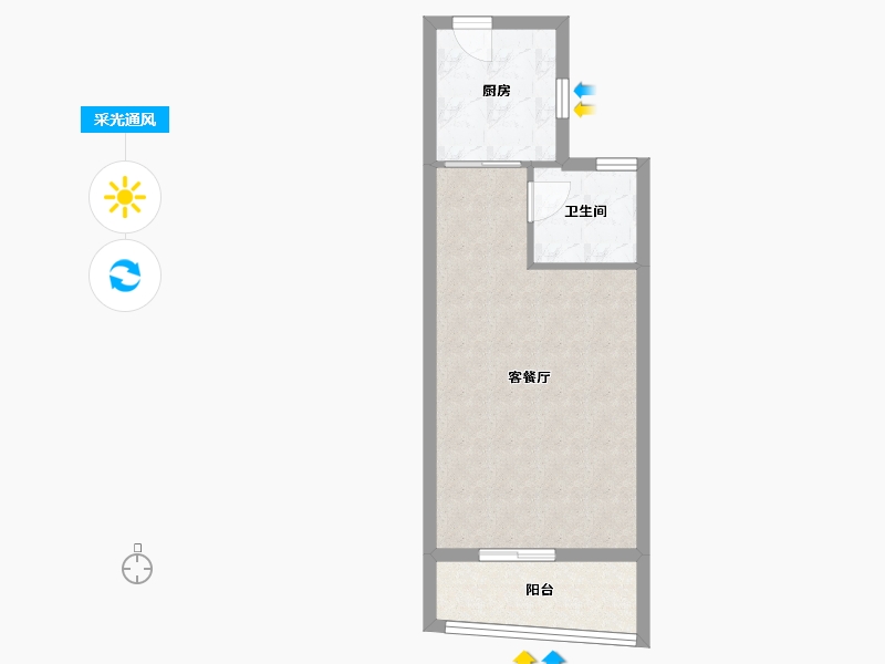 福建省-厦门市-金都海尚国际5号楼58m²-41.44-户型库-采光通风