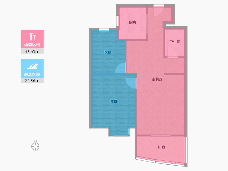 福建省-厦门市-金都海尚国际6号楼83m²-63.20-户型库-动静分区