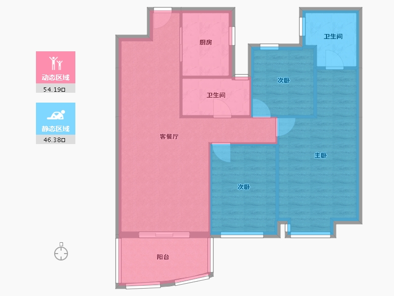 福建省-厦门市-金都海尚国际6号楼122m²-91.42-户型库-动静分区