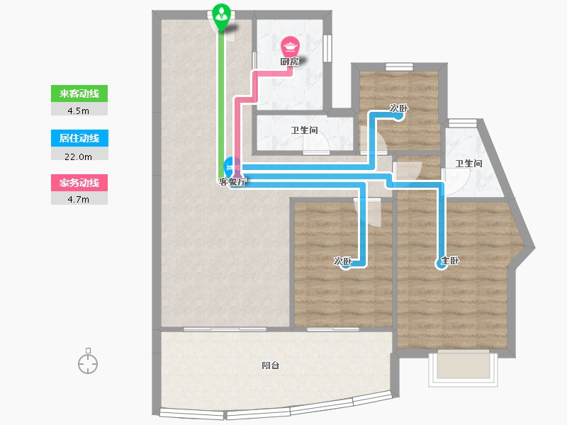 福建省-厦门市-金都海尚国际6号楼125m²-88.75-户型库-动静线