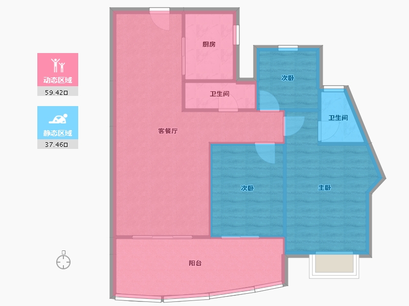 福建省-厦门市-金都海尚国际6号楼125m²-88.75-户型库-动静分区