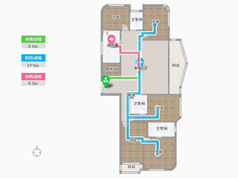 福建省-厦门市-金都海尚国际6号楼232m²-175.98-户型库-动静线