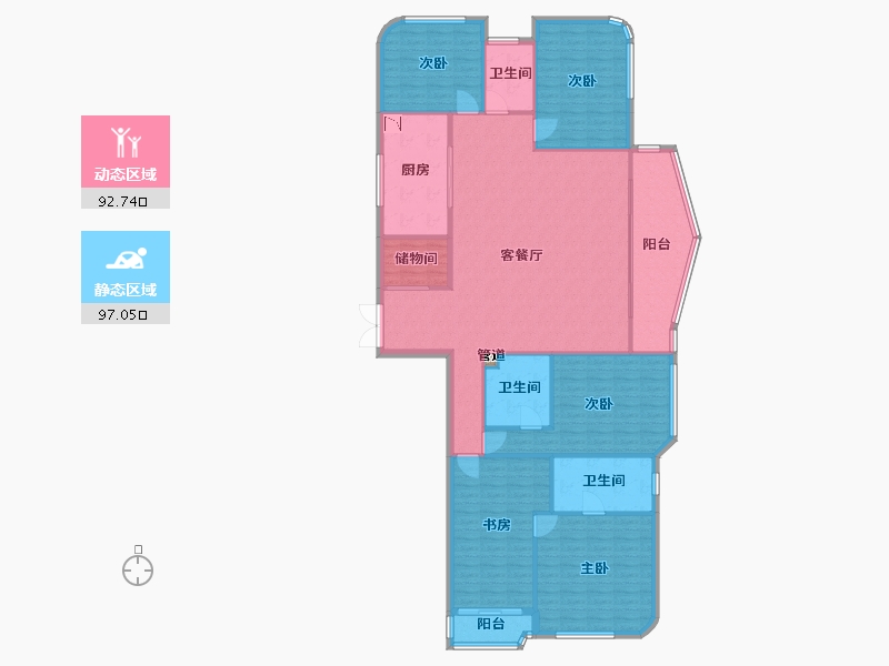 福建省-厦门市-金都海尚国际6号楼232m²-175.98-户型库-动静分区