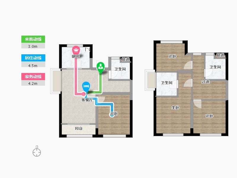 福建省-厦门市-融创大同府120m²-95.99-户型库-动静线