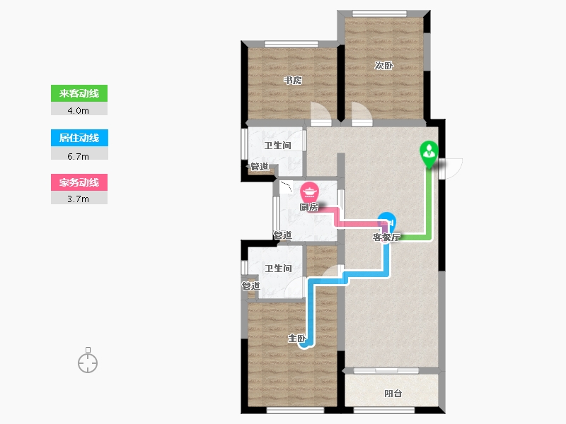 福建省-厦门市-融创大同府2号楼,6号楼105m²-84.00-户型库-动静线