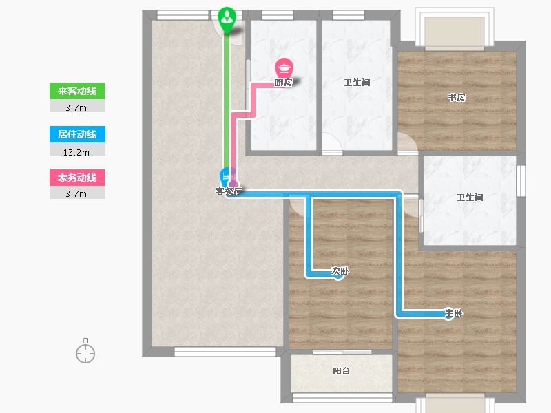 福建省-厦门市-融信厦门世纪　94m²-75.21-户型库-动静线