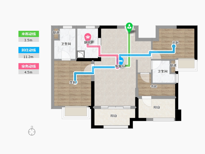 福建省-厦门市-厦门紫云府　89m²-71.39-户型库-动静线