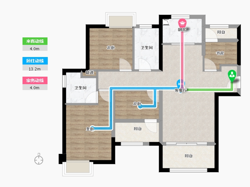 福建省-厦门市-厦门紫云府　109m²-87.20-户型库-动静线