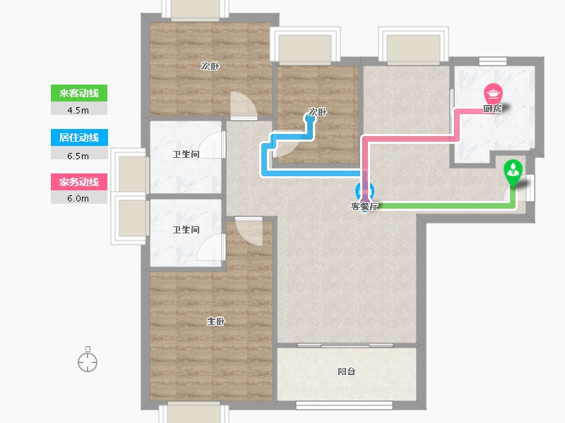 福建省-厦门市-特房樾琴湾　101m²-80.80-户型库-动静线