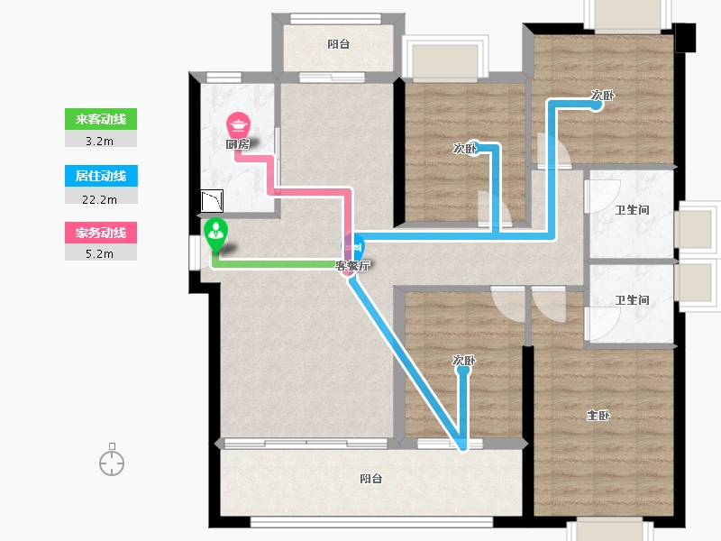 福建省-厦门市-特房樾琴湾130m²-104.01-户型库-动静线