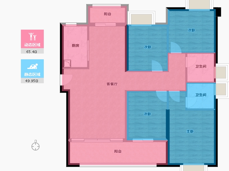 福建省-厦门市-特房樾琴湾130m²-104.01-户型库-动静分区