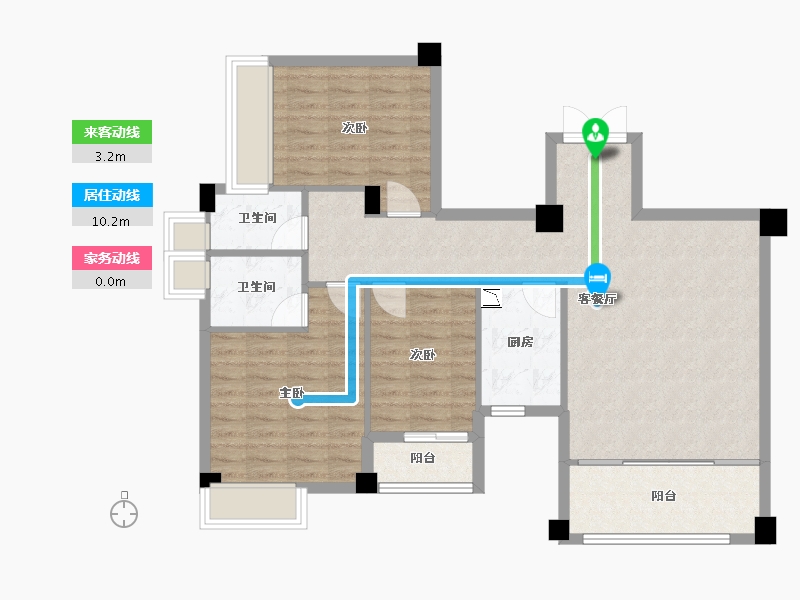 福建省-厦门市-欣盛丰森林海6号楼127m²-94.32-户型库-动静线