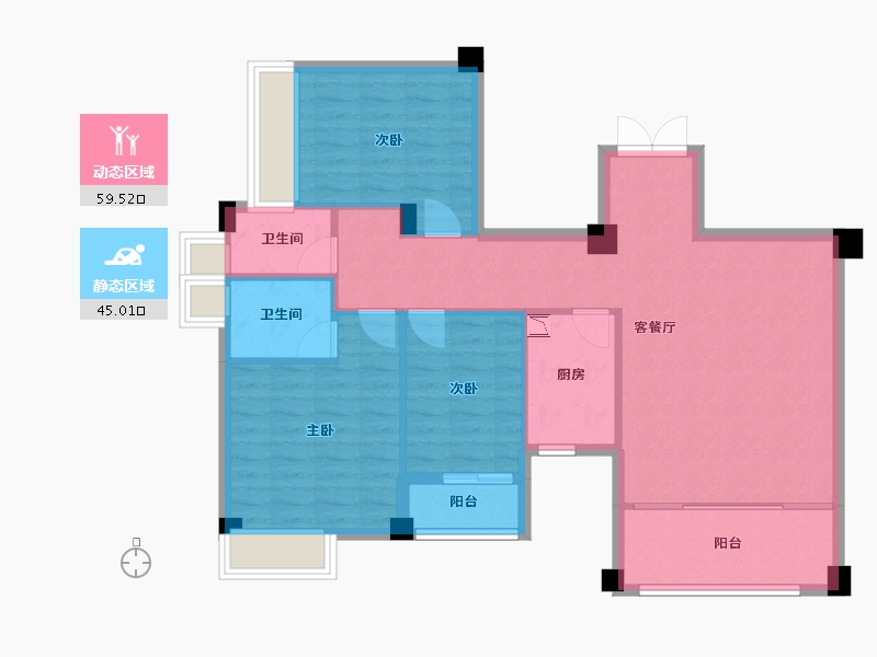 福建省-厦门市-欣盛丰森林海6号楼127m²-94.32-户型库-动静分区