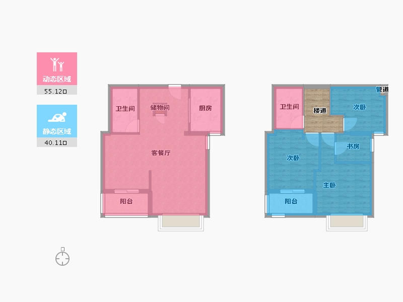 福建省-厦门市-禹洲香溪里4　地块4号楼124m²-99.35-户型库-动静分区