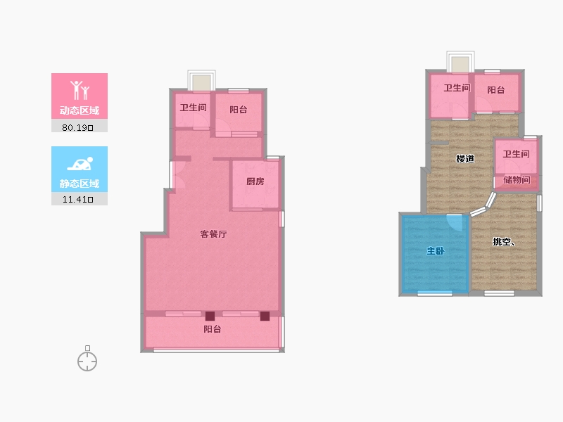 福建省-厦门市-招商雍和府6号楼119m²-107.95-户型库-动静分区