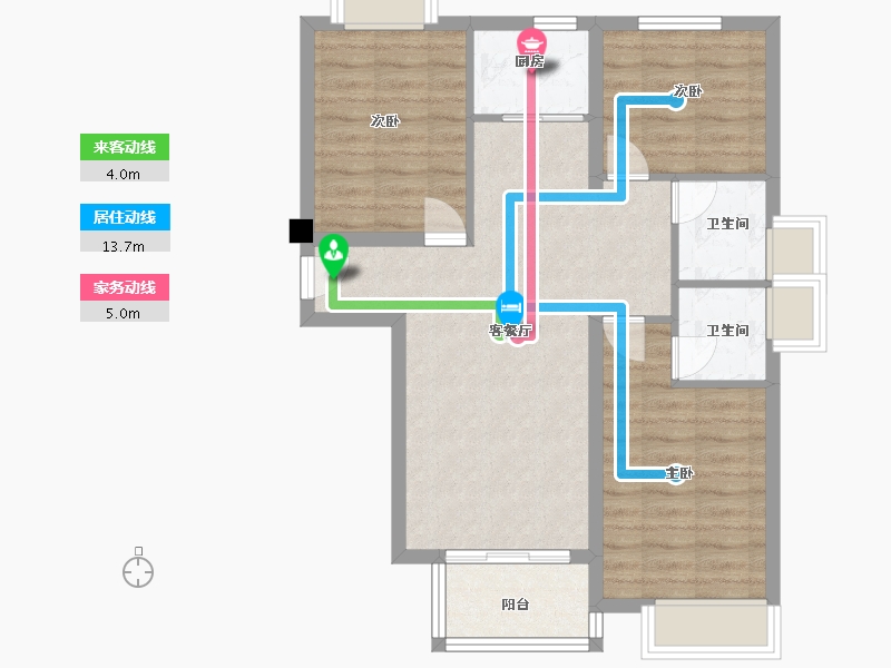 福建省-厦门市-中铁诺德逸都91m²-72.80-户型库-动静线