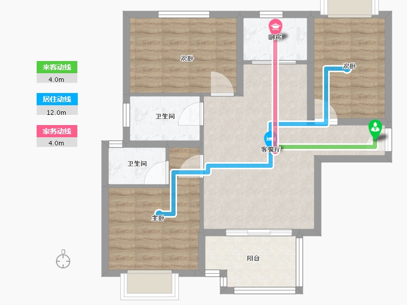 福建省-厦门市-中铁诺德逸都91m²-72.80-户型库-动静线