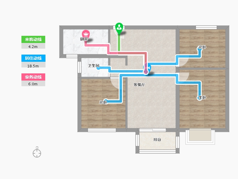 福建省-厦门市-中铁诺德逸都7号楼82m²-65.60-户型库-动静线