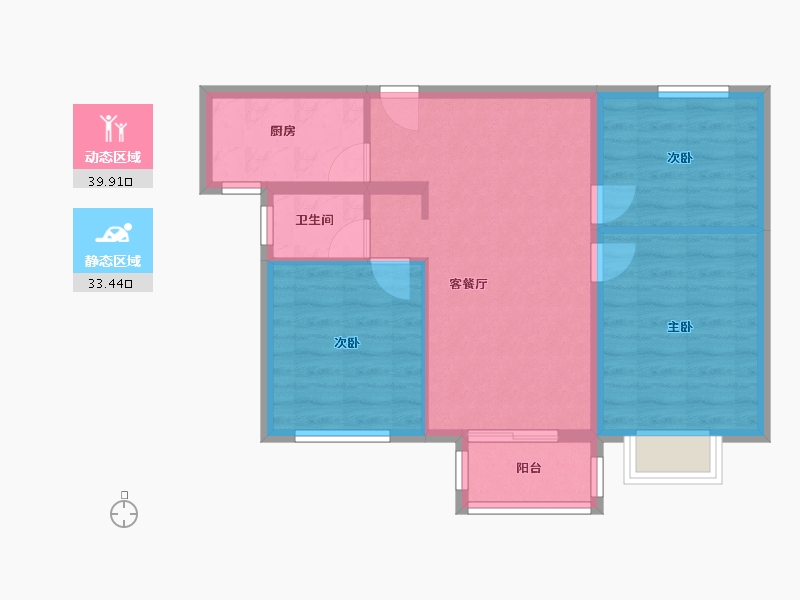 福建省-厦门市-中铁诺德逸都7号楼82m²-65.60-户型库-动静分区