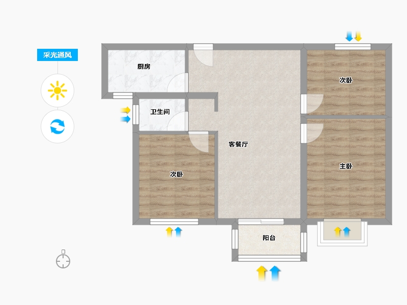 福建省-厦门市-中铁诺德逸都7号楼82m²-65.60-户型库-采光通风