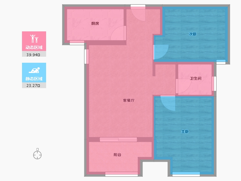 福建省-厦门市-中铁诺德逸都70m²-56.01-户型库-动静分区