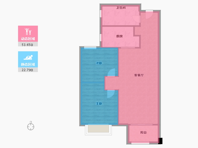 天津-天津市-香江健康小镇丹桂园（临江府）5号楼,丹桂园（临江府）10号楼,丹桂园（临江府）1号楼,丹-69.60-户型库-动静分区