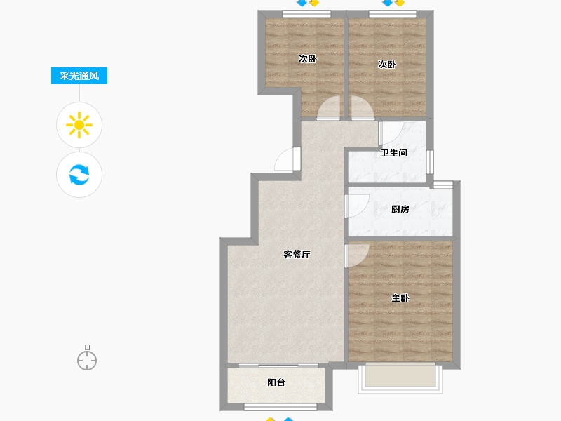 天津-天津市-香江健康小镇丹桂园4栋,丹桂园（临江府）4号楼,丹桂园（临江府）13号楼建面99m²-73.20-户型库-采光通风