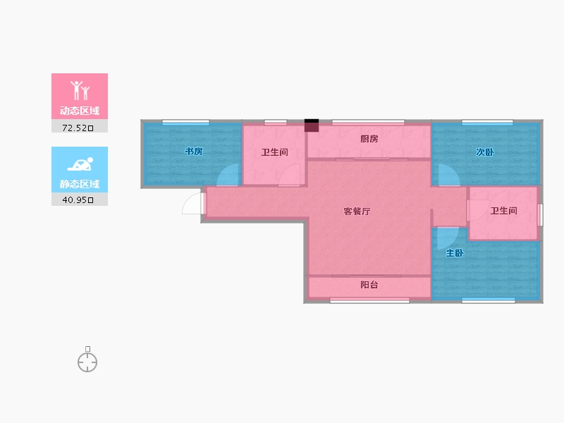 天津-天津市-宝德时代蓝湾8号楼,9号楼建面130m²-104.00-户型库-动静分区