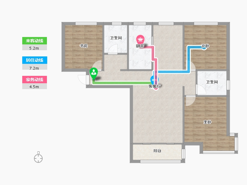 天津-天津市-瞰海轩1号楼,12号楼,16号楼,18号楼,21号楼建面138m²-99.51-户型库-动静线