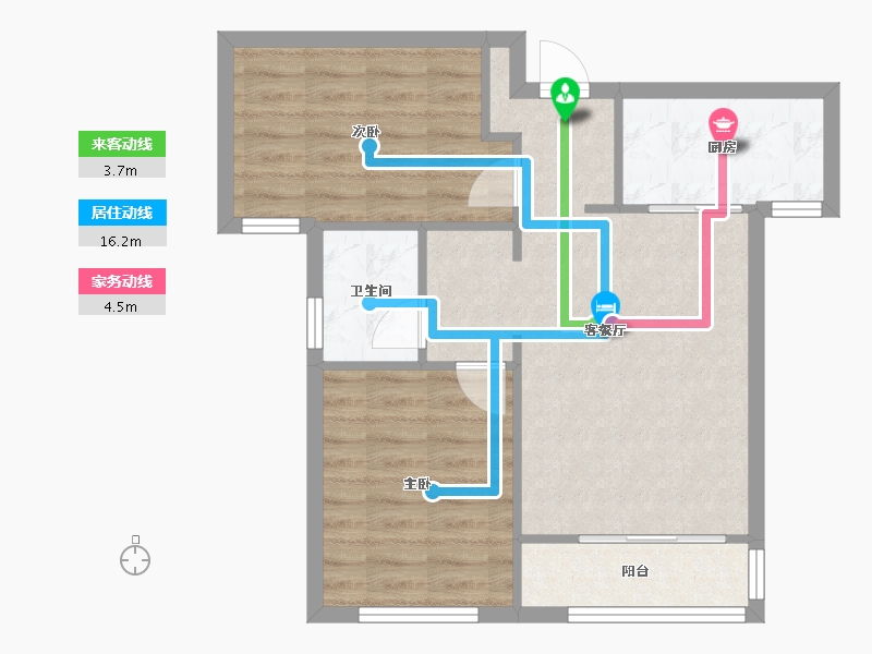 天津-天津市-瞰海轩1号楼,12号楼,16号楼,18号楼,21号楼建面92m²-61.56-户型库-动静线