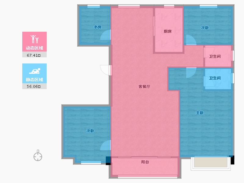 天津-天津市-铂誉府碧桂园铂誉府29号楼,建面142m²-113.60-户型库-动静分区