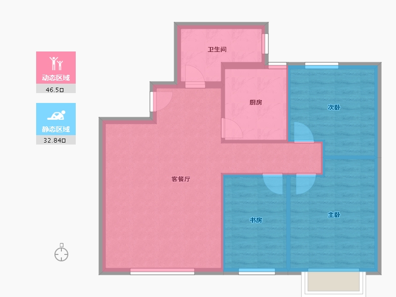 天津-天津市-中交香颂香颂理想花园26号楼建面90m²-72.00-户型库-动静分区