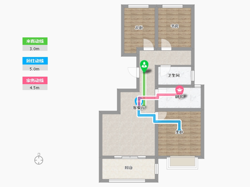 天津-天津市-中交香颂香颂理想花园21号楼,香颂理想花园24号楼,香颂理想花园25号楼,香颂理想花园2-74.40-户型库-动静线