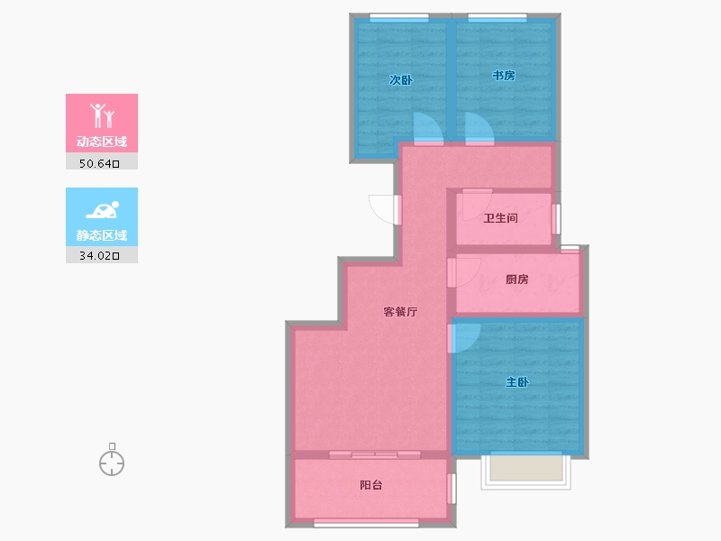 天津-天津市-中交香颂香颂理想花园21号楼,香颂理想花园24号楼,香颂理想花园25号楼,香颂理想花园2-74.40-户型库-动静分区