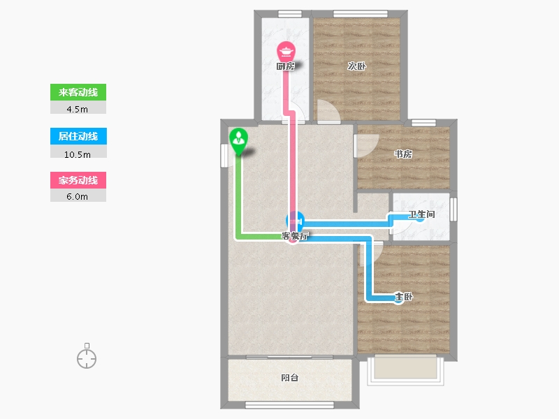 天津-天津市-中交香颂香颂理想花园26号楼,建面101m²-80.80-户型库-动静线