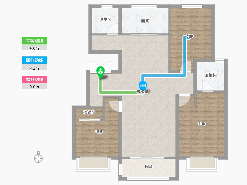 天津-天津市-中交香颂香颂理想花园21号楼,香颂理想花园24号楼,香颂理想花园25号楼,香颂理想花园2-98.40-户型库-动静线