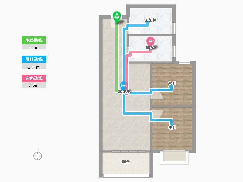 天津-天津市-金辉城中央云著21号楼,24号楼建面83m²-66.40-户型库-动静线