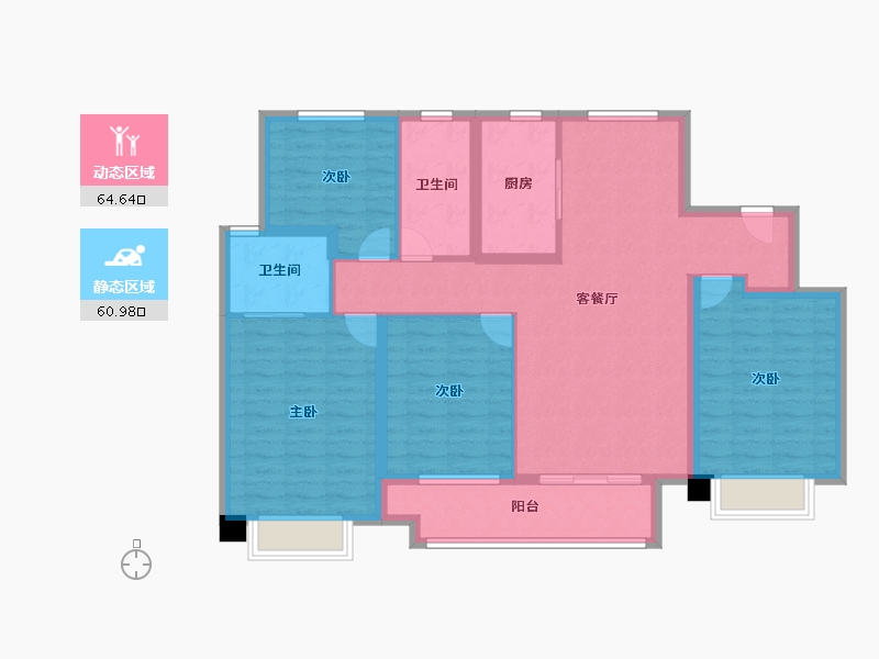 天津-天津市-金辉城中央云著22号楼,23号楼,10号楼,4号楼,19号楼,18号楼建面1-112.80-户型库-动静分区