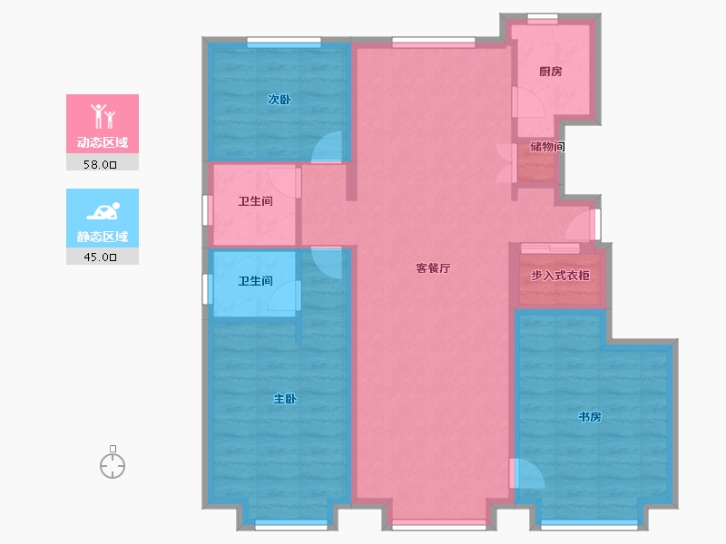 天津-天津市-宝坻万科城市之光14号楼,15号楼,建面115m²-92.00-户型库-动静分区