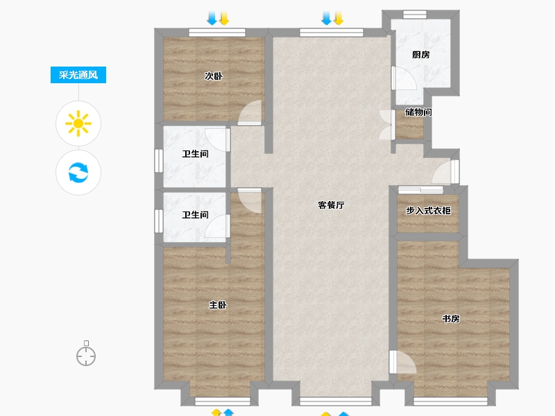 天津-天津市-宝坻万科城市之光14号楼,15号楼,建面115m²-92.00-户型库-采光通风