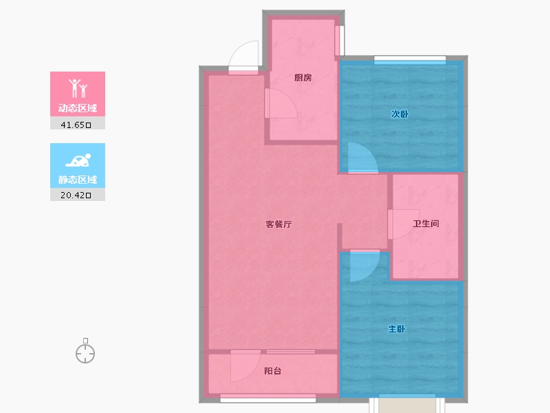 天津-天津市-熙科柏悦山3号楼,8号楼,18号楼,19号楼,20号楼,21号楼建面85m-56.00-户型库-动静分区