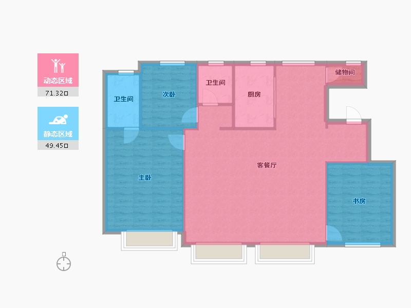 天津-天津市-港东名轩7号楼,港东名轩9号楼,港东名轩17号楼-111.69-户型库-动静分区