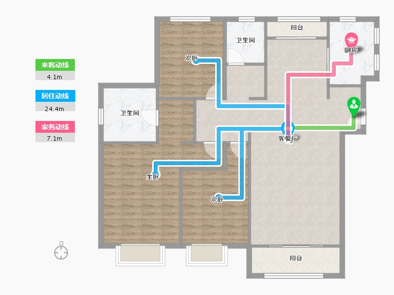 天津-天津市-瞰海轩瞰海轩13号楼,14号楼,15号楼建面98m²-120.92-户型库-动静线