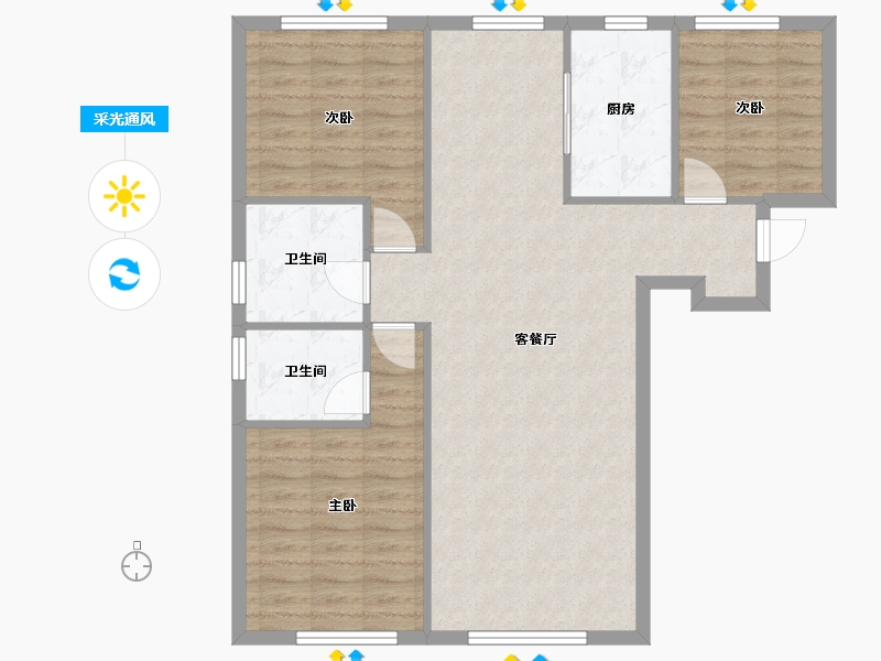 天津-天津市-力高阳光海岸欣海苑8号楼,欣海苑17号楼,欣海苑1号楼,欣海苑18号楼建面136m²-91.40-户型库-采光通风