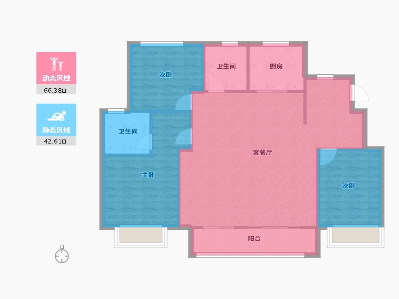 天津-天津市-金地臻悦13号楼,14号楼,15号楼,16号楼建面125m²-100.29-户型库-动静分区