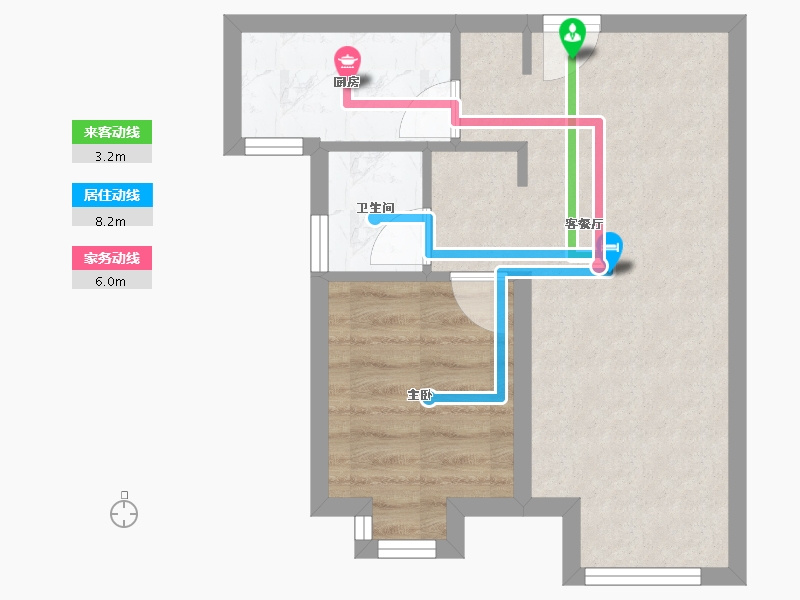 天津-天津市-京能海语城87号楼,建面59m²-39.02-户型库-动静线