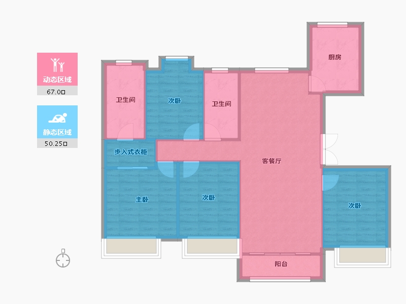 天津-天津市-保利东郡15号楼,19号楼,17号楼,建面120m²-107.14-户型库-动静分区