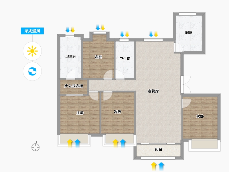 天津-天津市-保利东郡15号楼,19号楼,17号楼,建面120m²-107.14-户型库-采光通风